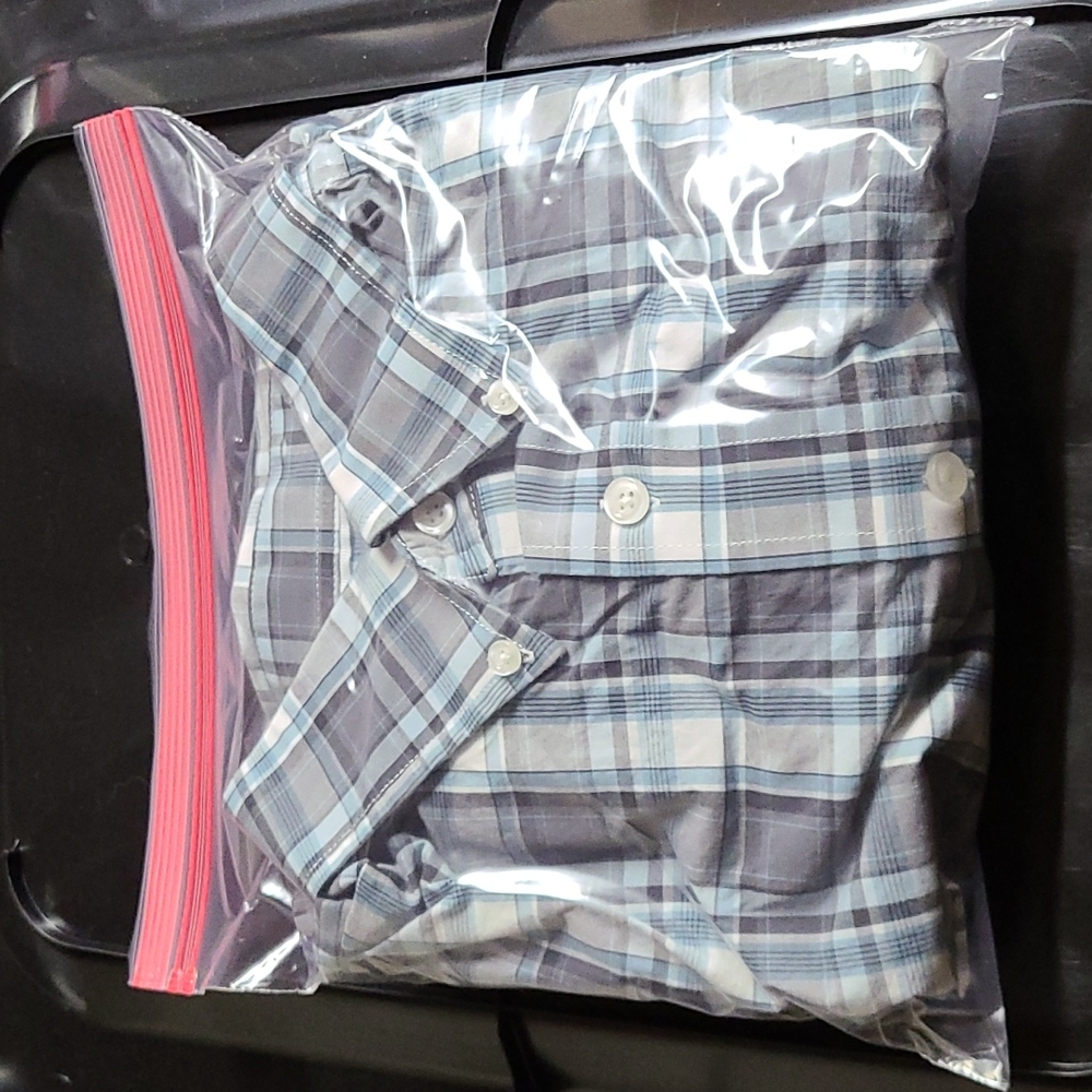 🔖3 For $10 🛍 Men's Casual Button Down Shirt - Blue Plaid - Picture 12 of 12